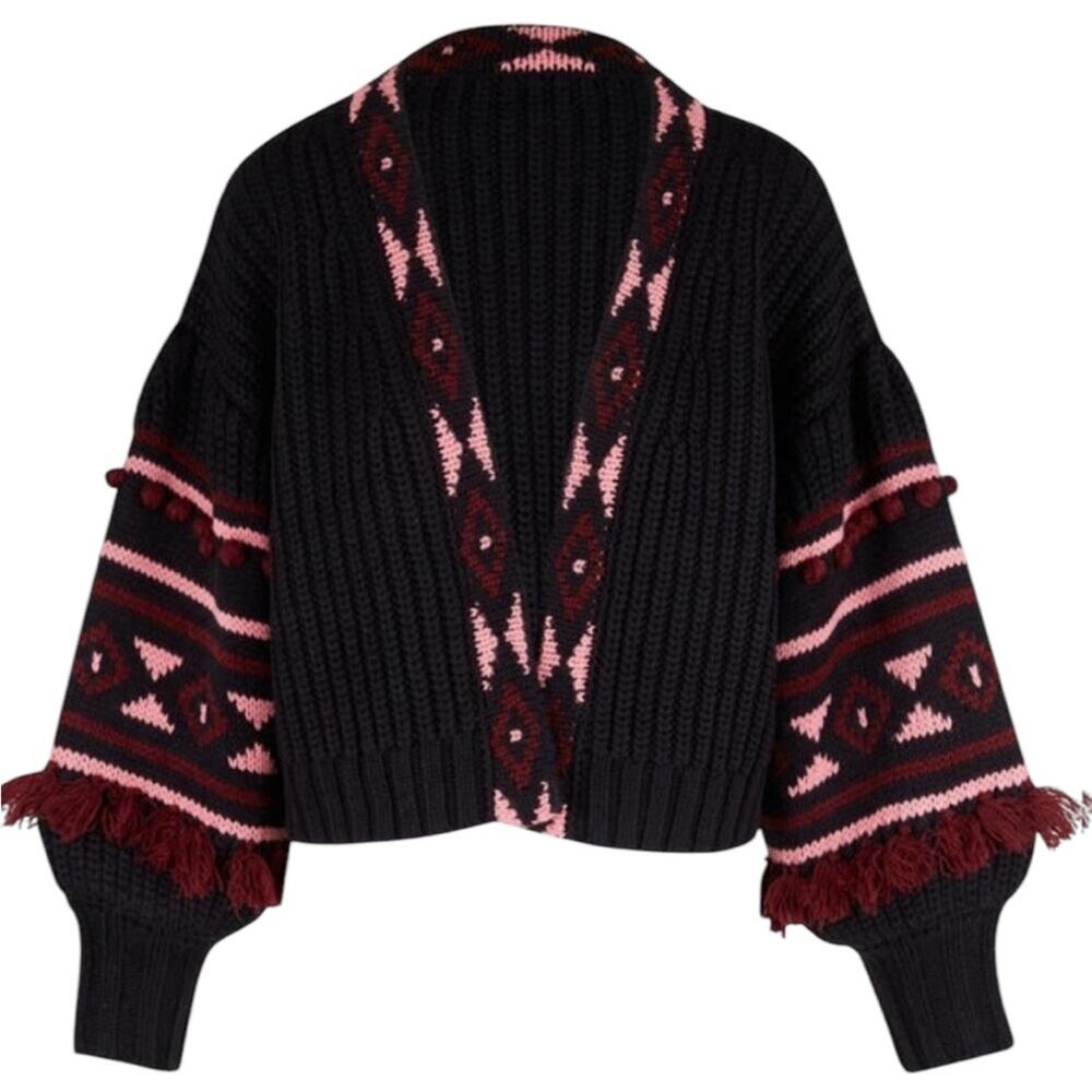 NWT Sachin + Babi Landon Knit - Black Burgundy Peony Cardagin – Sz XL